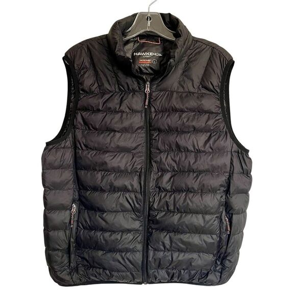 Hawke Co Sport Vest Men size Large Black Packable Down Filled Puffer Gradient - Picture 1 of 8
